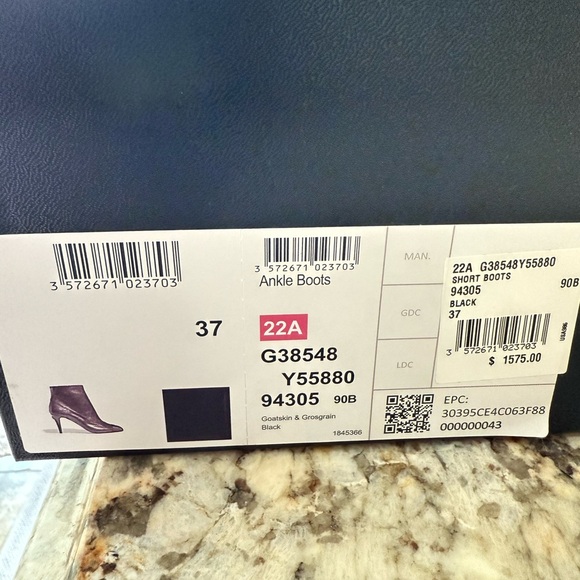 CHANEL Black Leather ankle Boots with Gold Accents - Picture 8 of 9